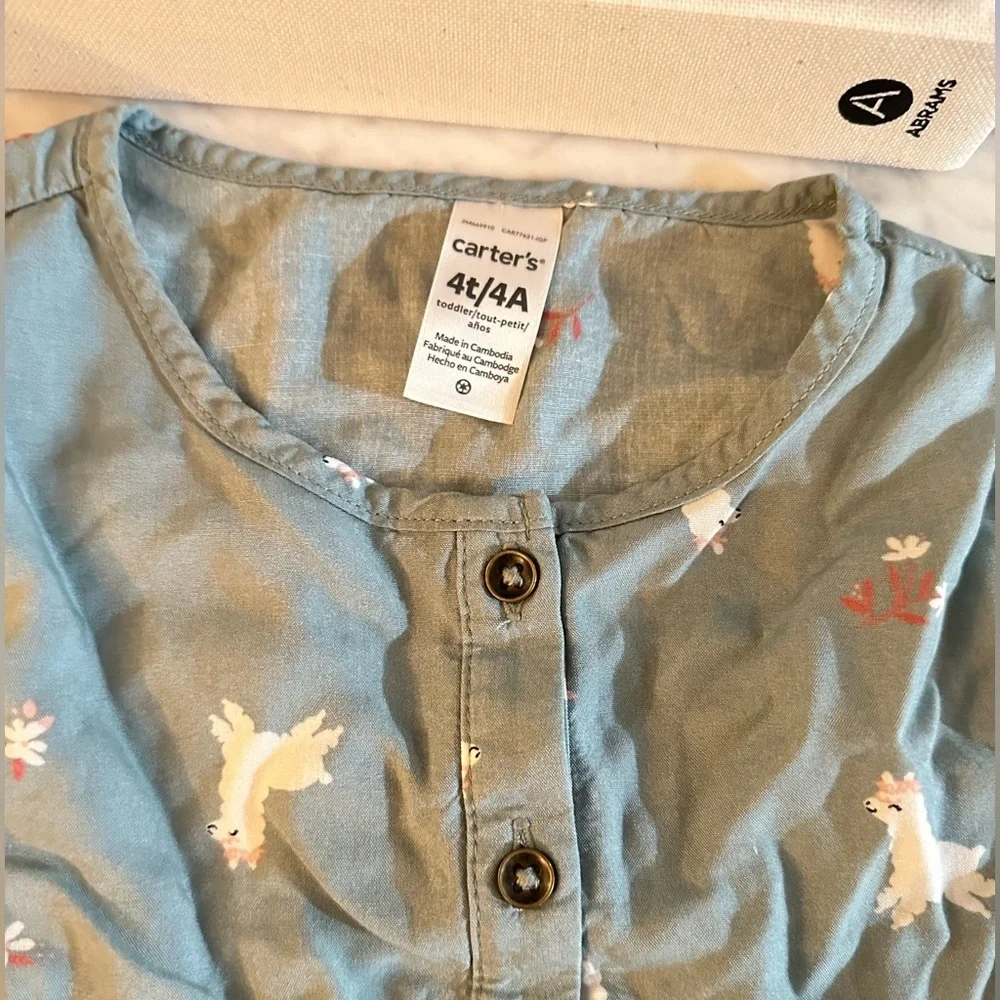 Carters Toddler llama shirt size 4T/4A